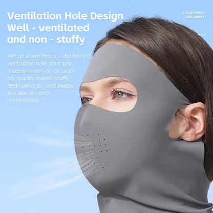 WEST BIKING Breathable Moisture-Wicking Quick-Dry Full-Face Sun Protection Mask Outdoor Cycling Sports Ice-Silk Neck Bib, One Size