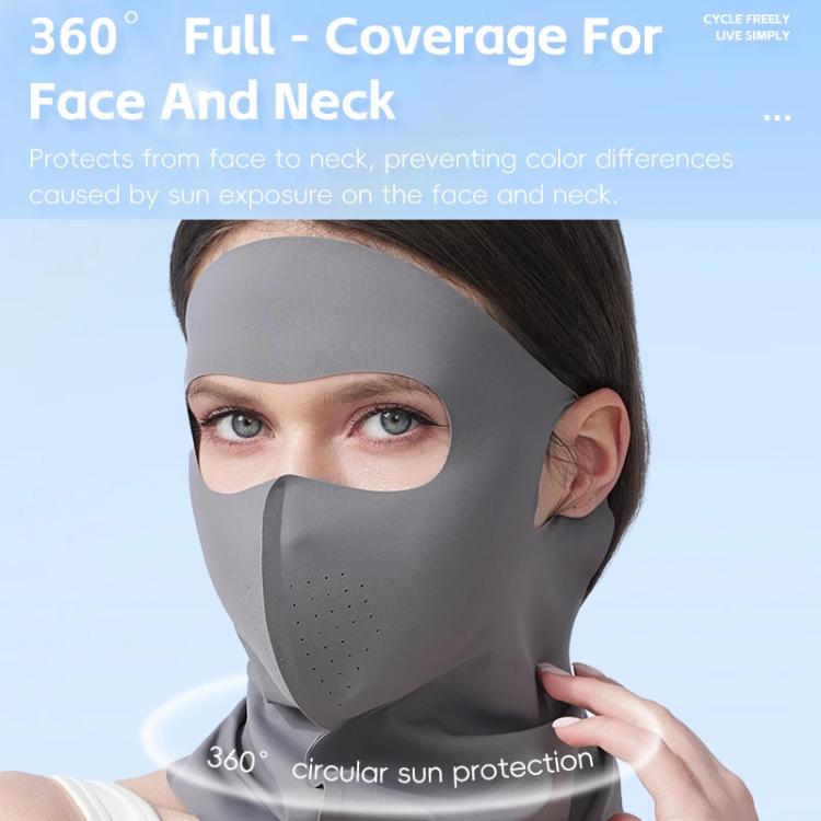 WEST BIKING Breathable Moisture-Wicking Quick-Dry Full-Face Sun Protection Mask Outdoor Cycling Sports Ice-Silk Neck Bib, One Size