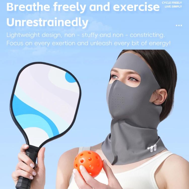 WEST BIKING Breathable Moisture-Wicking Quick-Dry Full-Face Sun Protection Mask Outdoor Cycling Sports Ice-Silk Neck Bib, One Size
