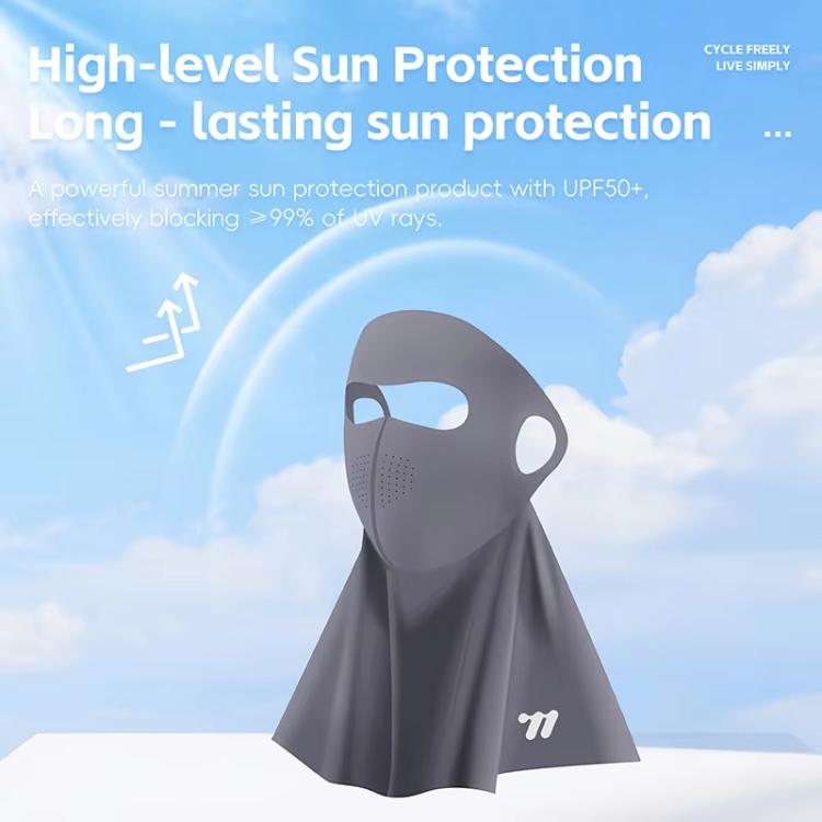 WEST BIKING Breathable Moisture-Wicking Quick-Dry Full-Face Sun Protection Mask Outdoor Cycling Sports Ice-Silk Neck Bib, One Size