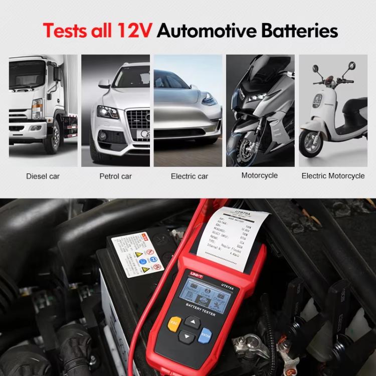 Car Battery Tester For AGM/GEL/EFB & Standard Batteries 3-250Ah Capacity Analyzer, UNI-T UT673A, UNI-T UT675A Printing Support