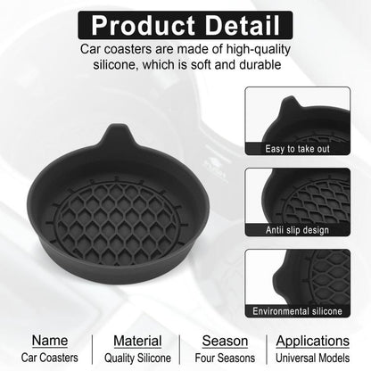 4pcs Anti-squeak Anti-slip Car Coaster With Handle