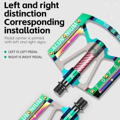 WEST BIKING 1pair Colorful Electroplated Bicycle Pedals 3 Bearing Aluminum Alloy Mountain / Road Bike Pedals