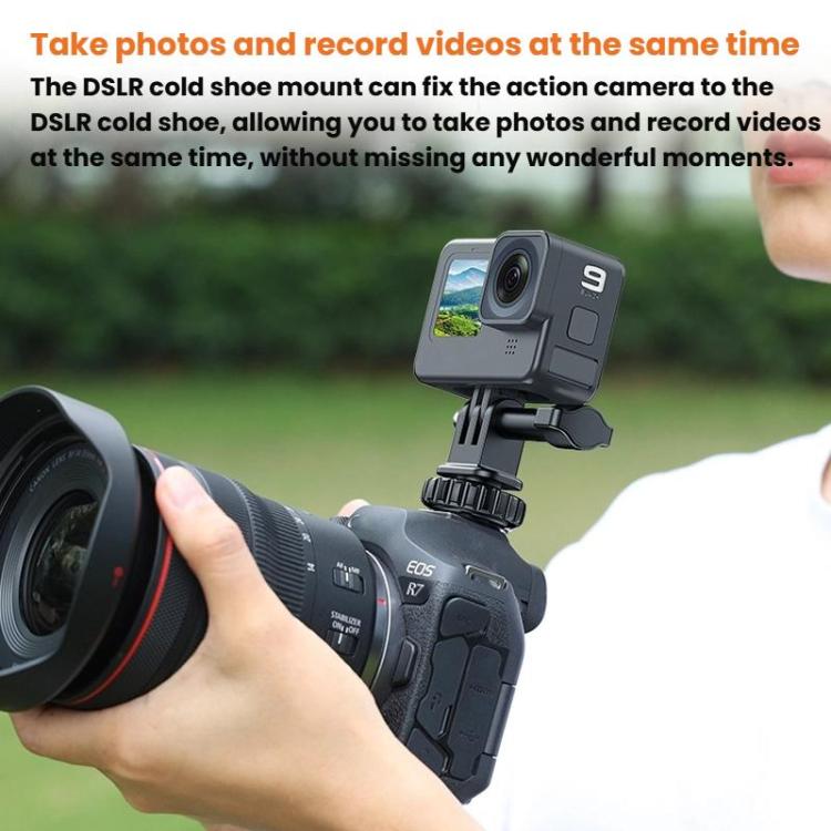 VRIG AC24 1/4 Cold Shoe Mount to Action Camera Adapter Cold Shoe Base F External Camera Tripod