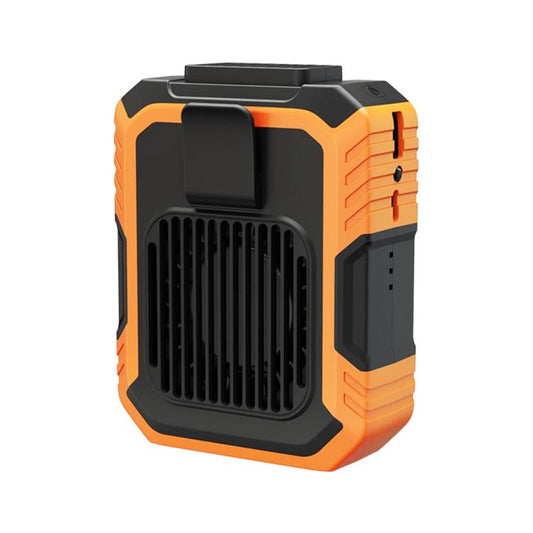 Rechargeable Waist-Mounted Clip Fan With 3-Speed Settings & LED Flashlight Hands-Free Cooling For Construction, Outdoor Work, Hiking, F49 Orange, F49 Green