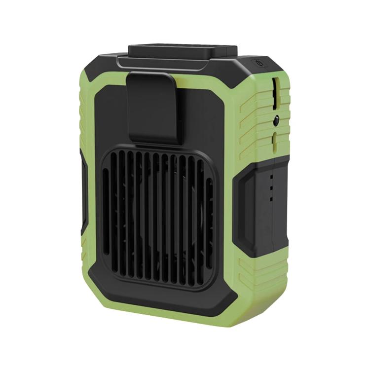 Rechargeable Waist-Mounted Clip Fan With 3-Speed Settings & LED Flashlight Hands-Free Cooling For Construction, Outdoor Work, Hiking, F49 Orange, F49 Green