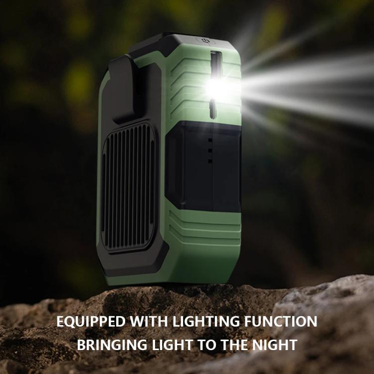 Rechargeable Waist-Mounted Clip Fan With 3-Speed Settings & LED Flashlight Hands-Free Cooling For Construction, Outdoor Work, Hiking, F49 Orange, F49 Green