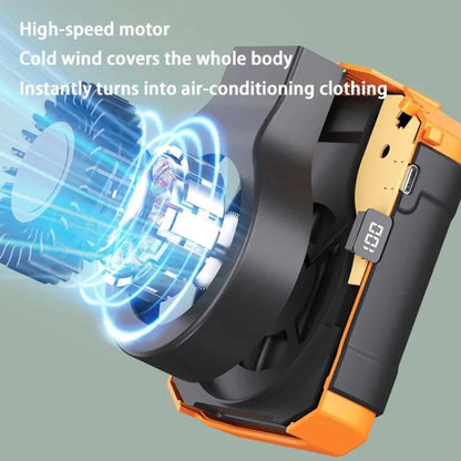 F31 Rechargeable Waist-Mounted Clip Fan With 5-Speed Adjustable Airflow, Stand & Flashlight, F31 Green, F31 Orange