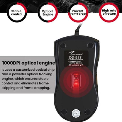 Little Kangaroo DS-917 1000DPI Ergonomic Optical Wired Mouse Laptop Mouse For Office Gaming, DS-917 USB