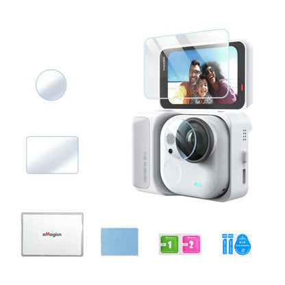 For Insta360 GO Ultra aMagisn Tempered Glass Screen Protector Camera Lens Film, 1 Set, 2 Sets