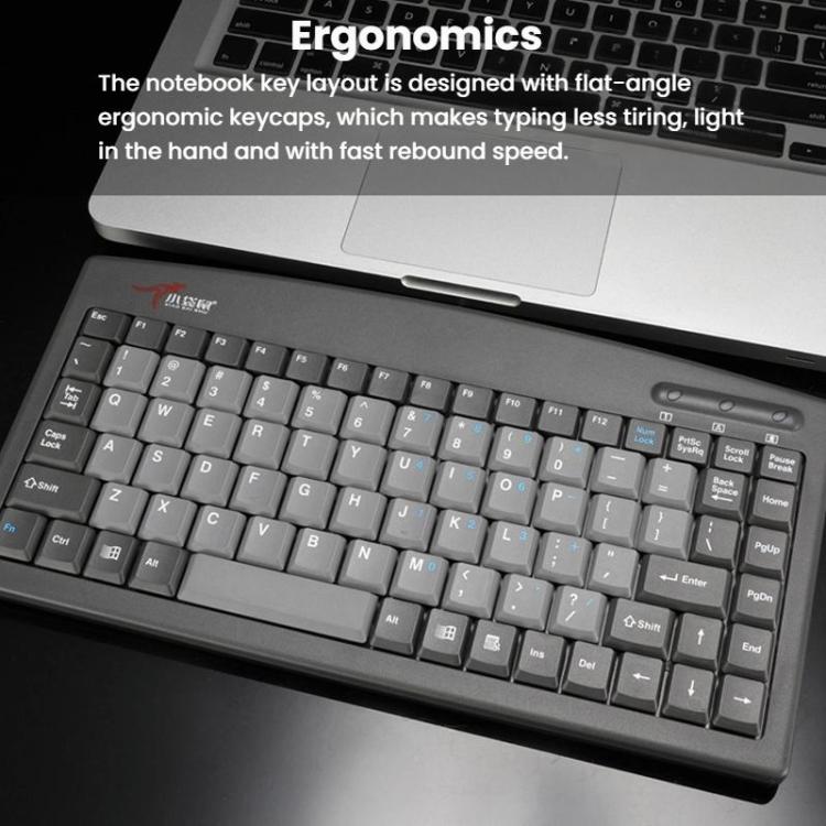 Little Kangaroo DS-9827 88 Key Wired Keyboard With Magnetic Ring Laptop Industrial Office Keyboard, PS2, USB