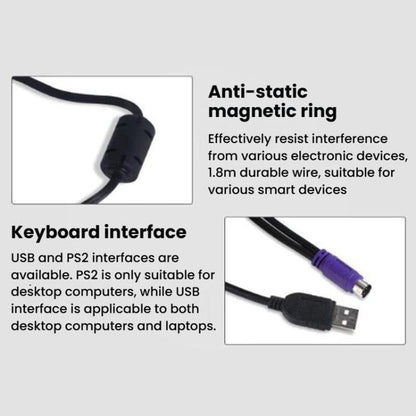 Little Kangaroo DS-8500 Laptop Wired Keyboard With Touchpad, PS2 With Ears, USB With Ears, PS2 Without Ears, USB Without Ears