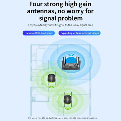 COMFAST CF-XR181 WiFi 6 Dual-Band 1500Mbps Wireless Signal Booster Gigabit Wireless Repeater, CF-XR181