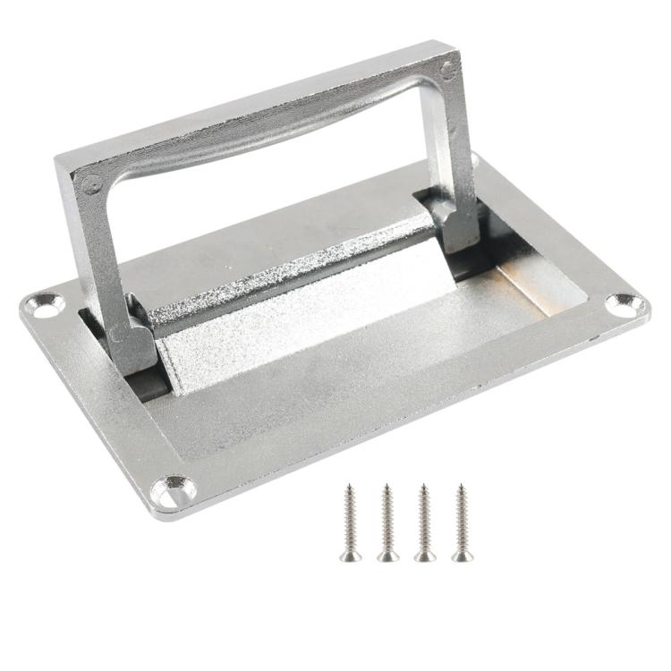 Recessed Foldable Invisible Handle for RV Boat Deck Hatches, Black, Black with Screws, Silver, Silver with Screws