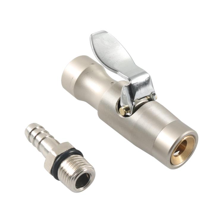 Car Air Pressure Gauge Self-Locking German-Style Air Pump Nozzle, Matte A10499-01, Black A10499-02, Matte + Male Inflator Connector A10506, Black + Male Inflator Connector A10507