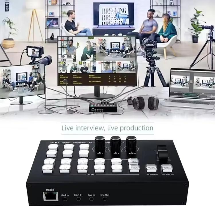 4 In 2 Out HDMI Guide Switchboard Type-C Capture Port OSD Display Game Switcher, EU Plug, UK Plug, US Plug