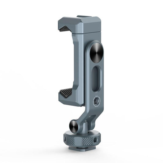 Aluminum Alloy Dual-Head Cold Shoe Phone Mount With Dual 1/4 inch Screw Holes For Horizontal/Vertical Tilting Shooting, PH-18