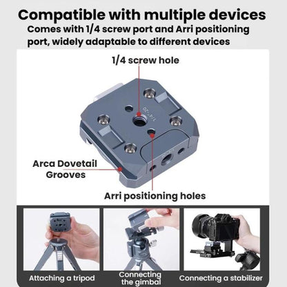 Aluminum Alloy Quick Release Adapter Universal Gimbal Clamp Accessories For Phones DSLRs, COBONE CQ-2