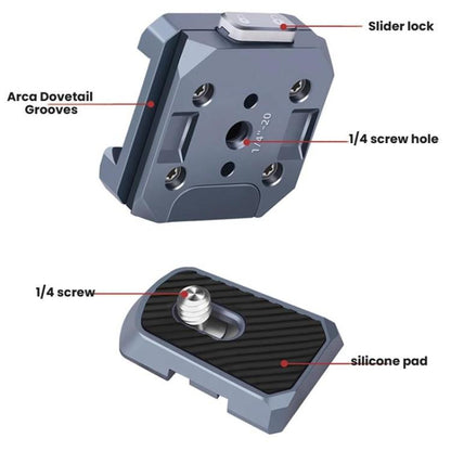 Aluminum Alloy Quick Release Adapter Universal Gimbal Clamp Accessories For Phones DSLRs, COBONE CQ-2