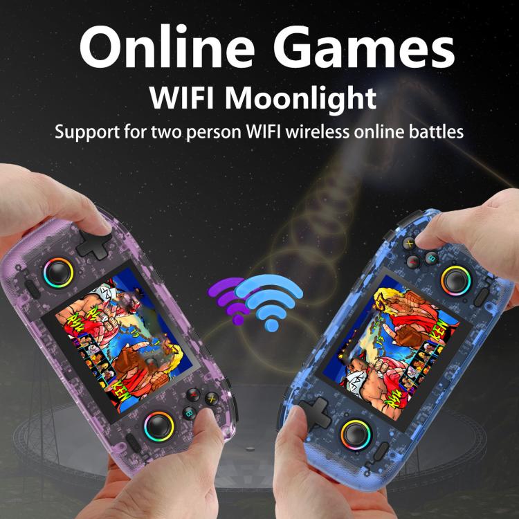 RK35H Handheld Open Source Game Console Support 3D Online Double Play Portable Retro Game Machine, No Memory Card, 64G, 128G
