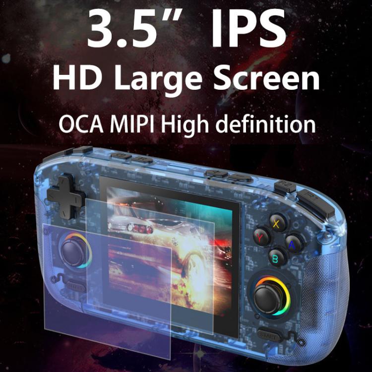 RK35H Handheld Open Source Game Console Support 3D Online Double Play Portable Retro Game Machine, No Memory Card, 64G, 128G