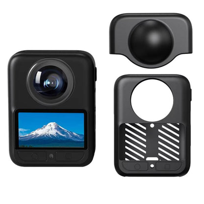 For DJI Osmo 360 Silicone Case Anti-Scratch Shock-Absorbing Dustproof Cover, Black, With Lens Cap