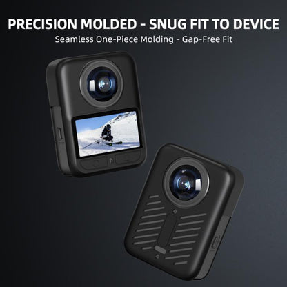 For DJI Osmo 360 Silicone Case Anti-Scratch Shock-Absorbing Dustproof Cover, Black, With Lens Cap