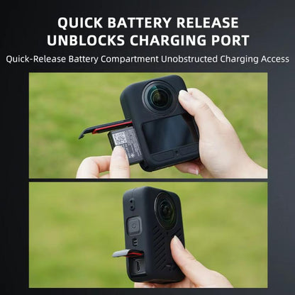 For DJI Osmo 360 Silicone Case Anti-Scratch Shock-Absorbing Dustproof Cover, Black, With Lens Cap