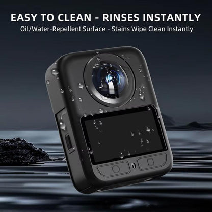 For DJI Osmo 360 Silicone Case Anti-Scratch Shock-Absorbing Dustproof Cover, Black, With Lens Cap