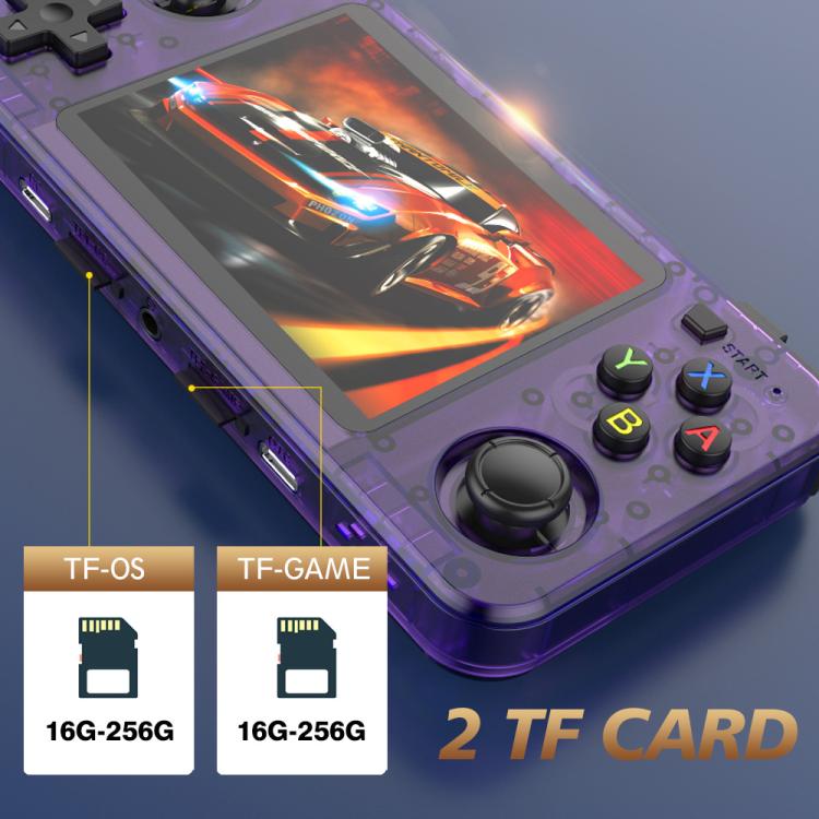 R36H 3.5 inch IPS Screen Open Source Handheld Game Console Portable Retro Pocket Console, 64G Transparent Purple, 64G Transparent Black, 64G White, 128G Transparent Purple, 128G Transparent Black, 128G White