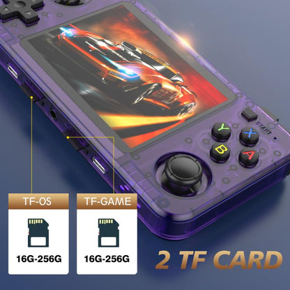 R36H 3.5 inch IPS Screen Open Source Handheld Game Console Portable Retro Pocket Console, 64G Transparent Purple, 64G Transparent Black, 64G White, 128G Transparent Purple, 128G Transparent Black, 128G White