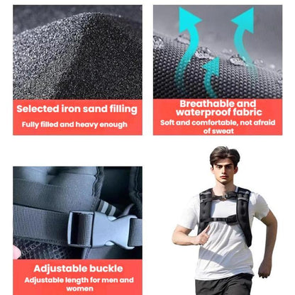Weighted Reflective Vest Fitness Training Sports Sandbags, 3KG