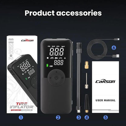 Portable Smart Lighting Wireless Digital Display Car Air Pump