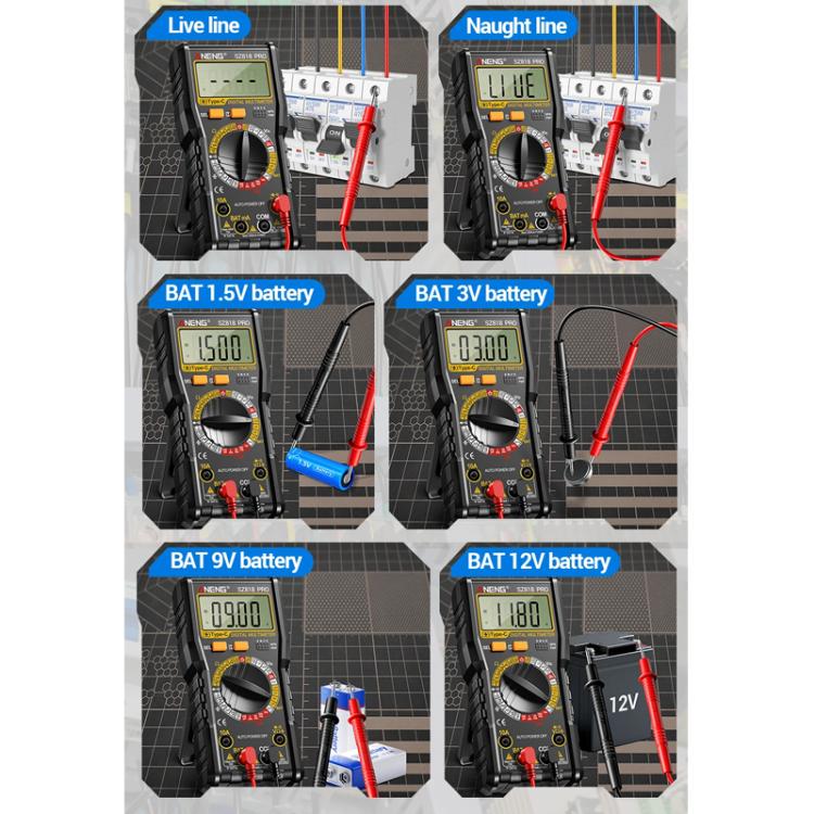 Digital Multimeter with NCV Detection Voltage Tester for AC/DC Current/Voltage, hFE Triode, and Capacitor Test Tool, ANENG SZ818, ANENG SZ818 Pro  Rechargeable