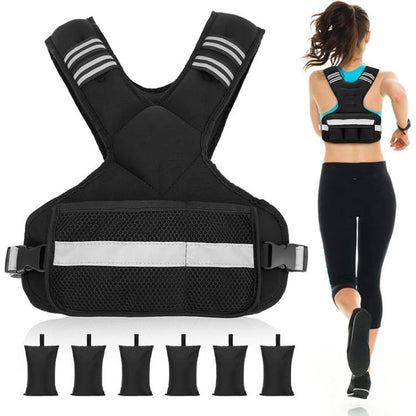 Fitness Adjustable Weights Reflective Sports Cests, 5KG