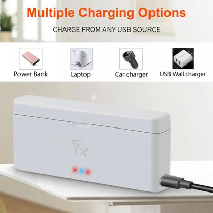 For Insta360 X4 YX 2-Slot Intelligent Charger Battery Charging Hub Storage Case, Gray