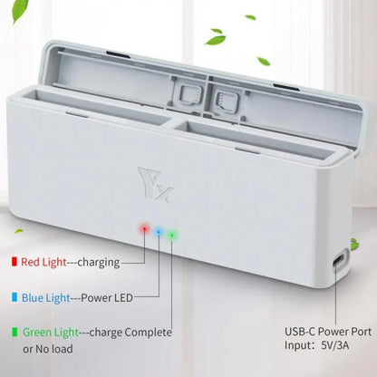 For Insta360 X4 YX 2-Slot Intelligent Charger Battery Charging Hub Storage Case, Gray