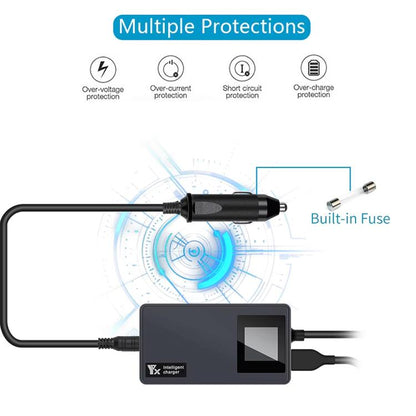 For DJI Mavic Air 2 / Air 2S YX Car Charger with Digital Display Dual-Battery Rapid Charger Hub, Car Charger