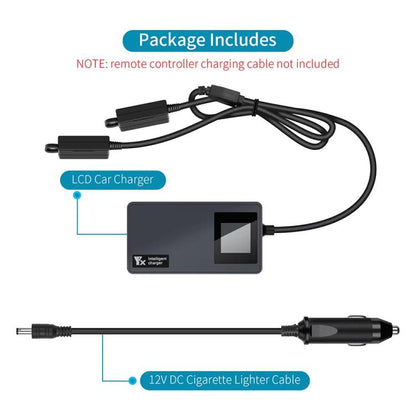 For DJI Mavic Air 2 / Air 2S YX Car Charger with Digital Display Dual-Battery Rapid Charger Hub, Car Charger