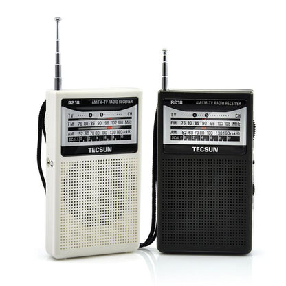 TECSUN R-218 FM/AM/Campus Broadcast Radio Portable Pocket Analog Dial Radio, Standard No Battery