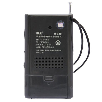 TECSUN R-218 FM/AM/Campus Broadcast Radio Portable Pocket Analog Dial Radio, Standard No Battery