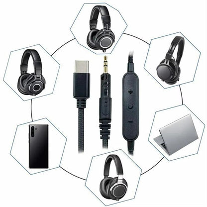 1.5m Type-C To 2.5mm Audio Headphone Cable For BOSE 700 QC25 QC35 OE2 SoundLink, Standard, Cable Control