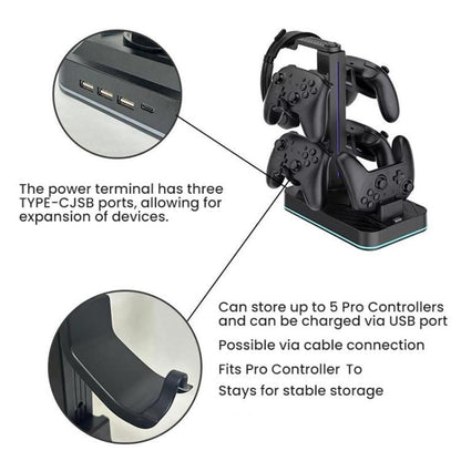 For Nintendo Switch 2 Pro Controller Headphone Storage Rack Charging Base