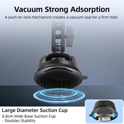Flymile Universal Car Suction Cup Mount for Action Cameras 360-degree Rotatable, Washable and Reusable Dashboard Windshield Holder, Only  Mount, With Extension Rod