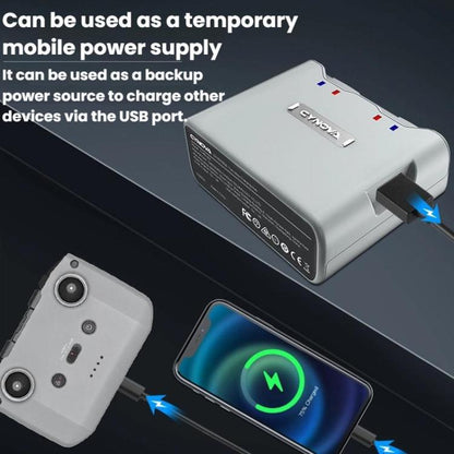 For DJI Mini 2 / 2 SE / 4K CYNOVA C-MN-201 Portable Dual-Way Charging Manager With USB-C Ports