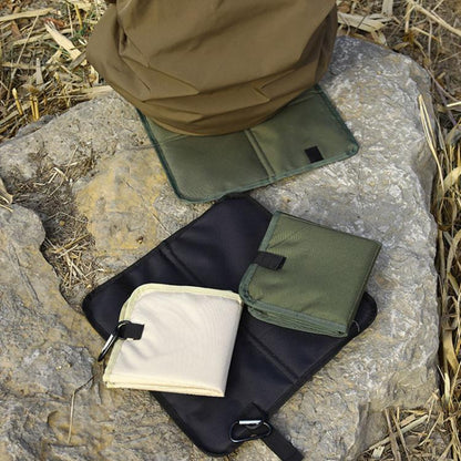 AOTU AT6216-1 37x35cm Outdoor Portable Moisture-proof Folding Cushion Oxford Cloth Camping Beach Thickened Heat Insulation Cushion