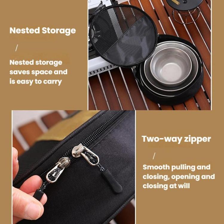 Outdoor Stainless Steel Dinner Plate Set Camping Portable BBQ Plate, With Storage Bag, AOTU AT6438-1 4pcs /Set, AOTU AT6438-1 8pcs /Set, AOTU AT6438-1 12pcs /Set, AOTU AT6438-1 16pcs /Set