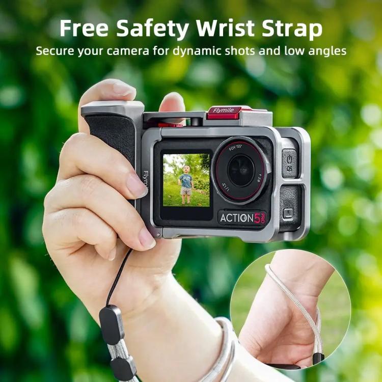 Flymile Street Shooting Handle Kit for DJI Osmo Action 5 Pro/4/3 Action Camera Aluminum Expansion Cage, AC5015 Cage