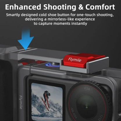 Flymile Street Shooting Handle Kit for DJI Osmo Action 5 Pro/4/3 Action Camera Aluminum Expansion Cage, AC5015 Cage