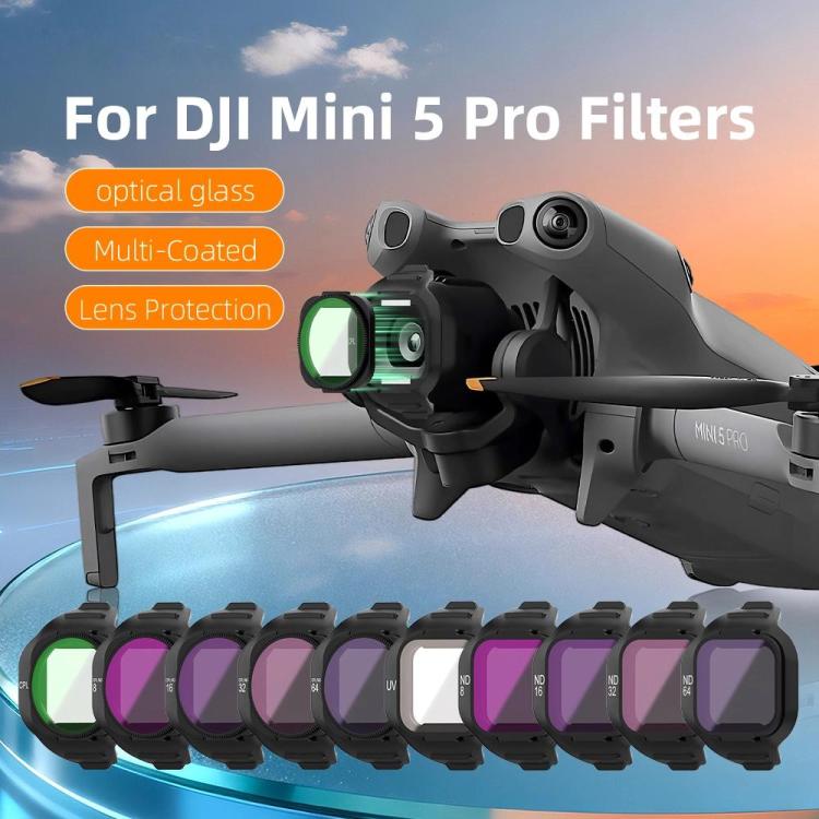 For DJI Mini 5 Pro Drone Magnetic Lens Filters, UV, CPL, ND8, ND16, ND32, ND64, ND256, ND8/PL, ND16/PL, ND32/PL, ND64//PL, ND256/PL, CPL+ND8+ND16, CPL+ND16+ND32, UV+CPL+ND8, UV+CPL+ND16, CPL+ND8/PL+ND16/PL, ND8+ND16+ND32+ND64...